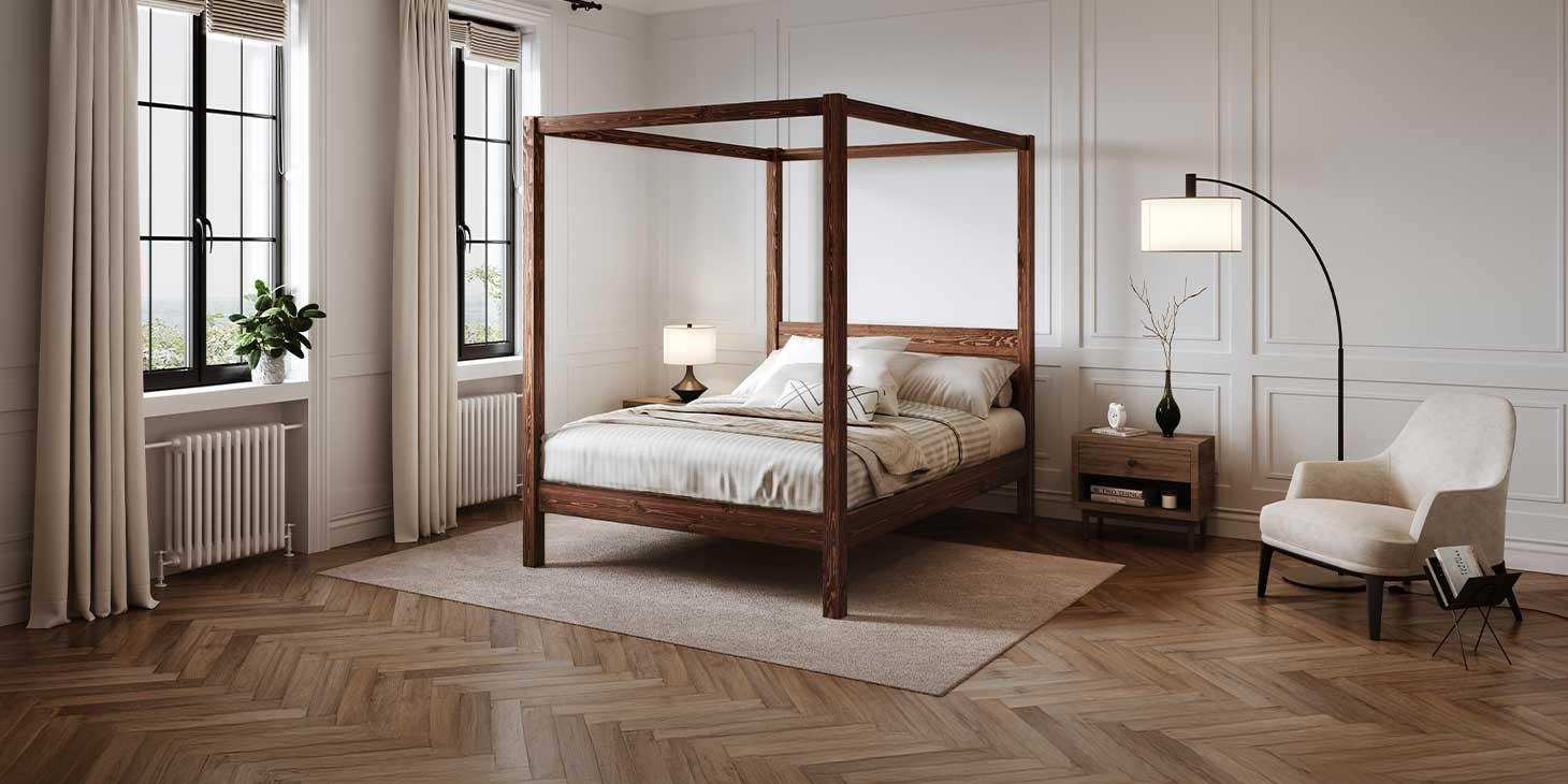 Classic Four Poster Bed in Coffee Bean By Get Laid Beds