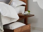 wooden floating shelf close up