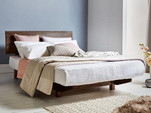 wooden floating bed by get laid beds