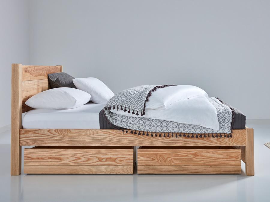 london wooden storage bed frame side view by get laid beds