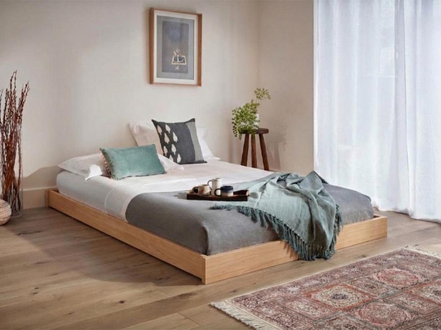 Low Enkel Platform Bed (No Headboard) Beech