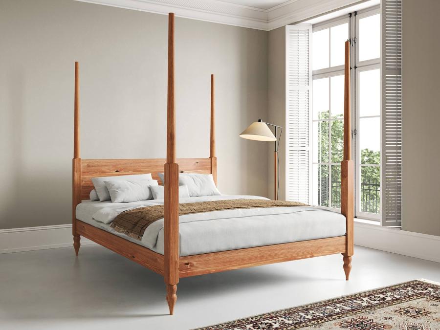 moroccan wooden bed frame in cinnamon by get laid beds