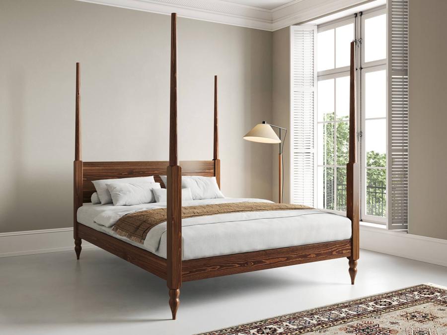 moroccan wooden bed coffee bean finish