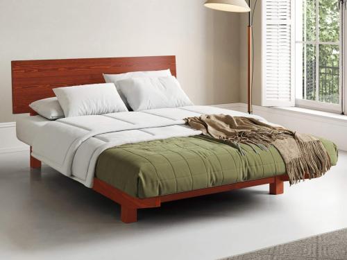 red floating shoreditch bed frame