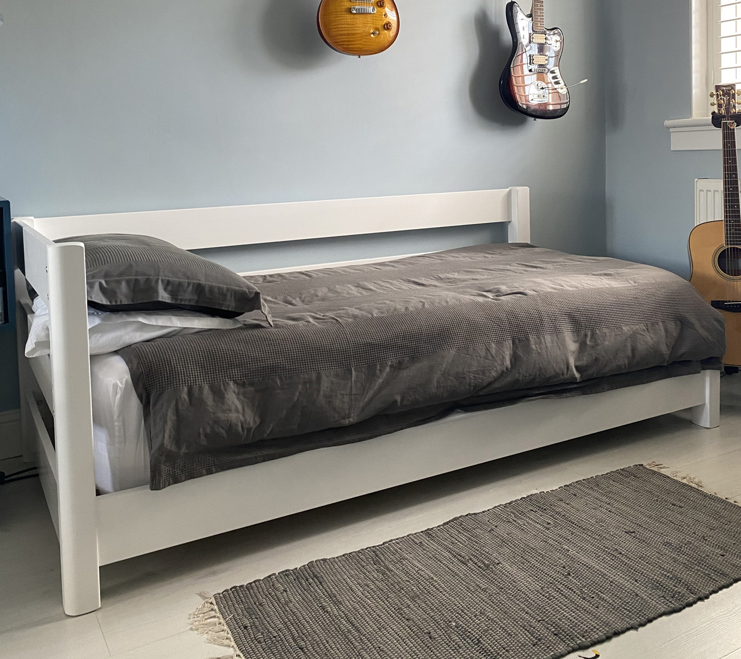Éclairage pour idées de décoration bleu et gris