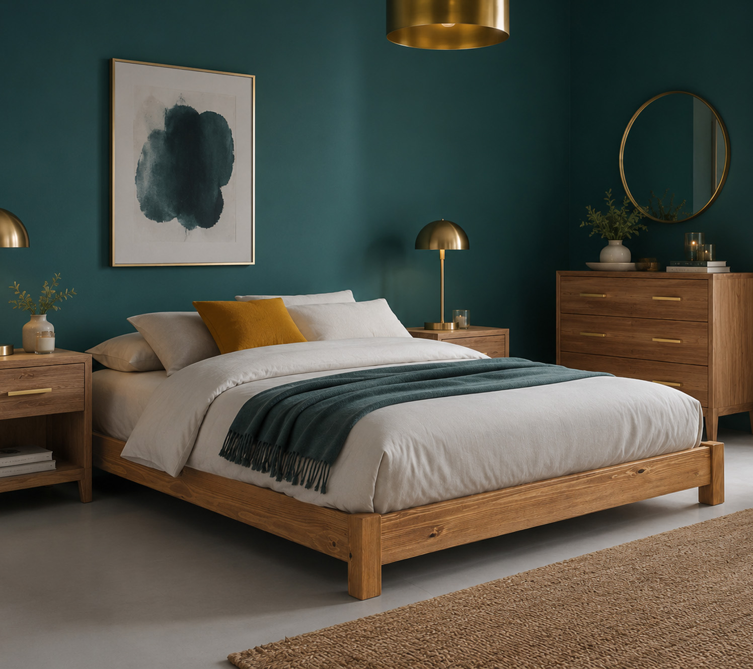 designs de chambre bleu canard Éclat métallique